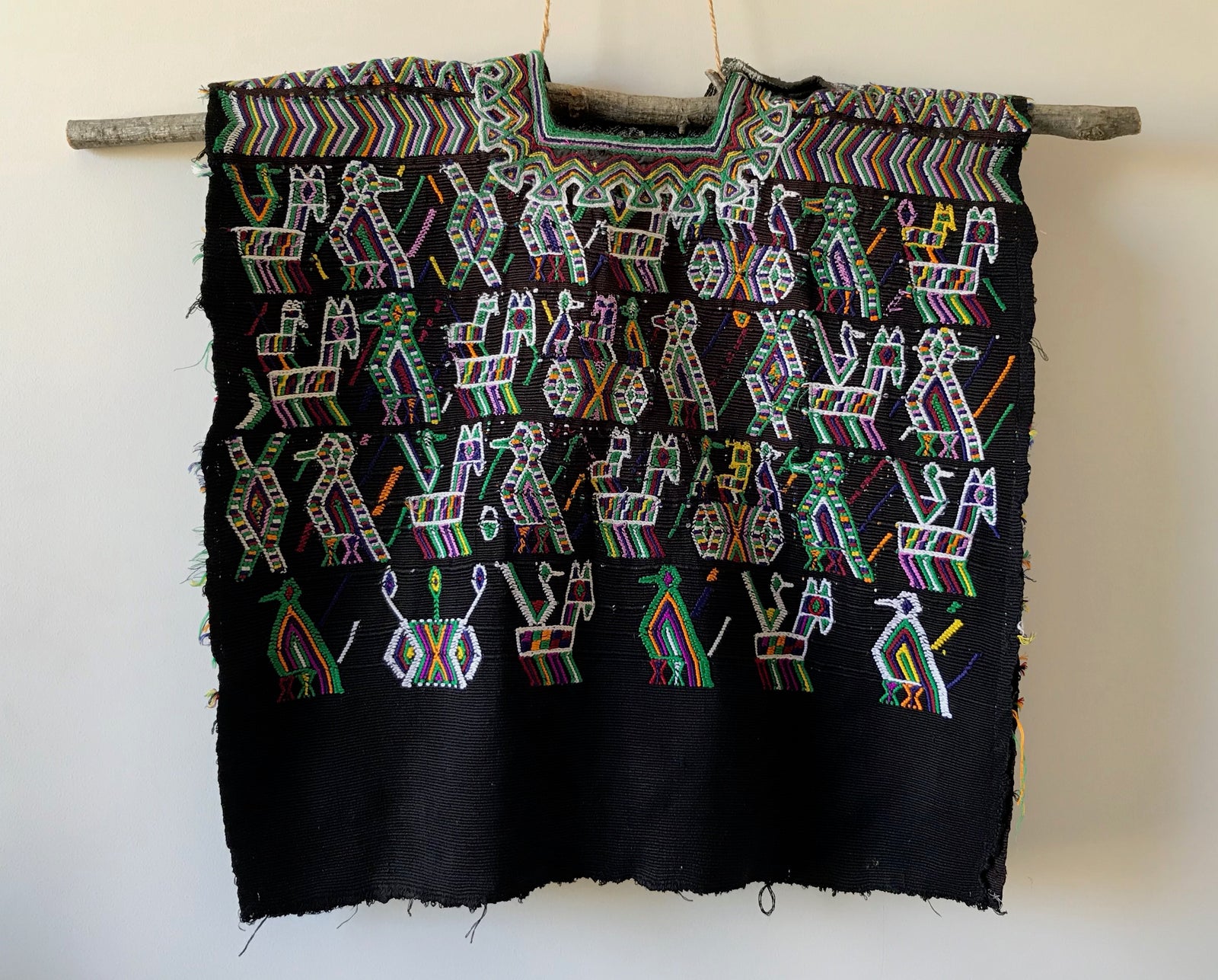 Rustic black huipil from Guatemala