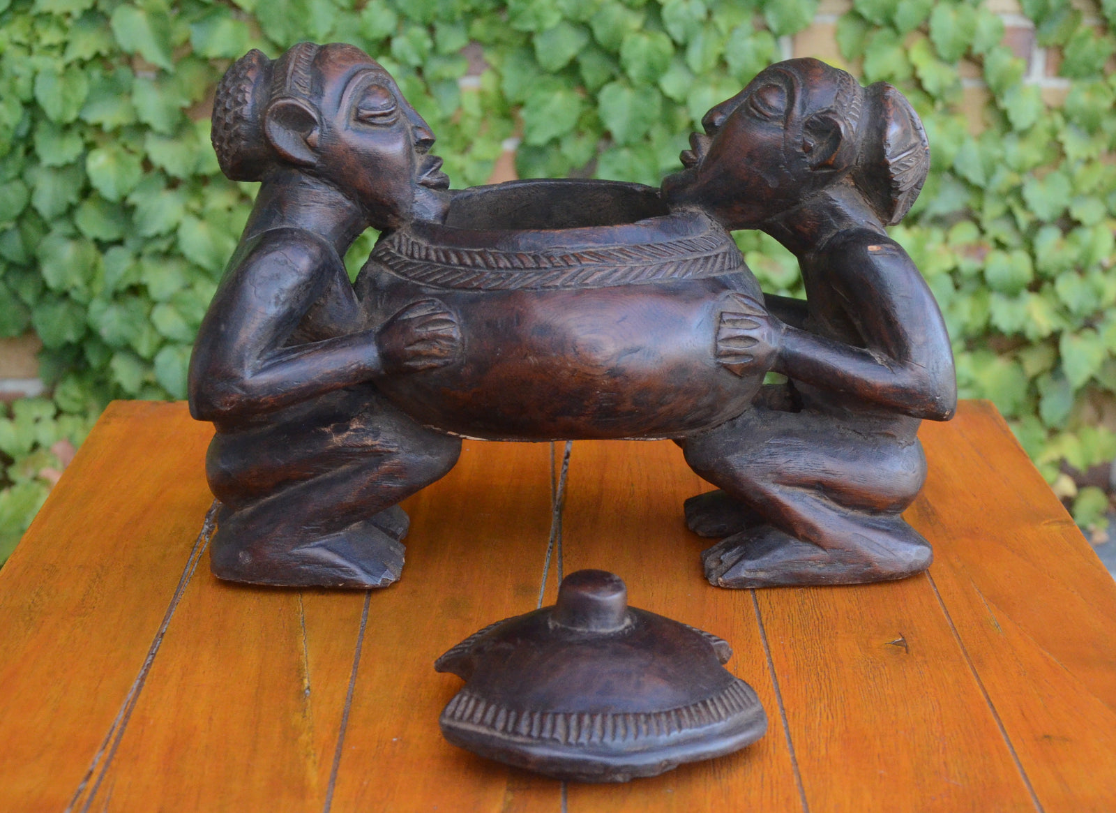 Luba Reliquary with a couple crouching