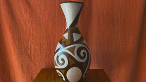 Jarron (Vase) with brown scrollwork from Chulucanas, Peru